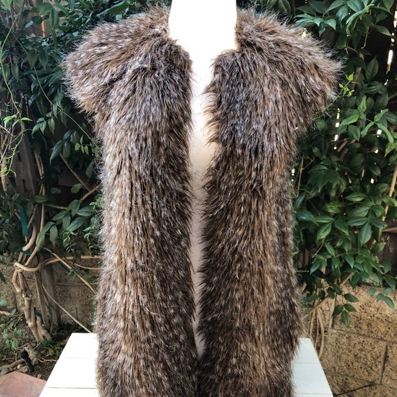 Zara Basic Faux Fur Vest S - Picture 1 of 8